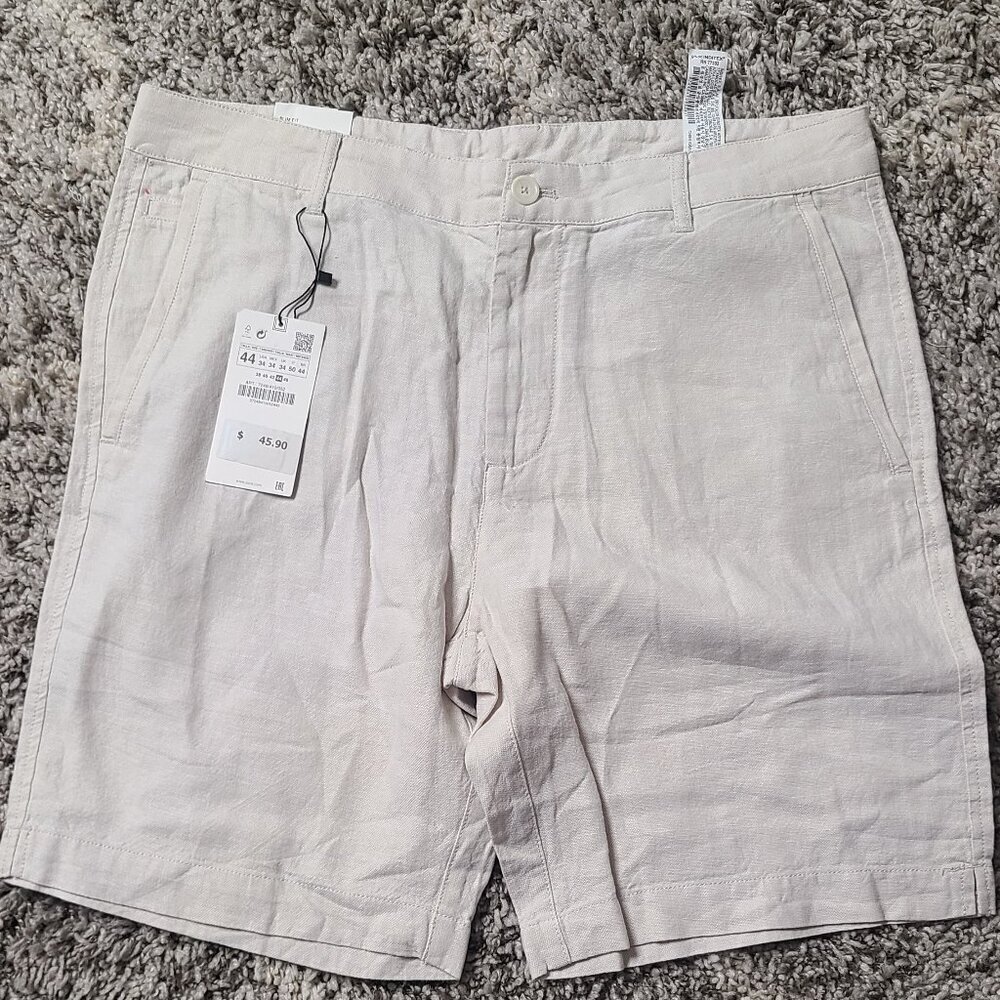 ZARA BELTED LINEN SHORTS SIZE 38  8288/750/052